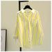 Women's Striped Long Sleeved Shirt Spring/Summer Loose Slimming Korean Style_ecoleips.com