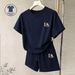 DRbear Women's Fashionable Casual Sportswear Set Summer Unisex Versatile T-Shirt Shorts Couple Outfit_ecoleips.com
