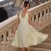 European And American Women's Summer Sweet Style Backless Halter Neck Fashion Floral Pattern Waist-cinching Versatile_ecoleips.com