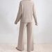 Women's Long Sleeve V-Neck Casual Lounge Set - Soft Brushed Striped Jogger Pants & Top (S-XXL, Autumn/Winter Collection)_ecoleips.com