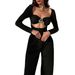 Women's Summer Fashion Long Sleeved Hollow out Crop Top Maxi Dress Travel Vacation Style_ecoleips.com