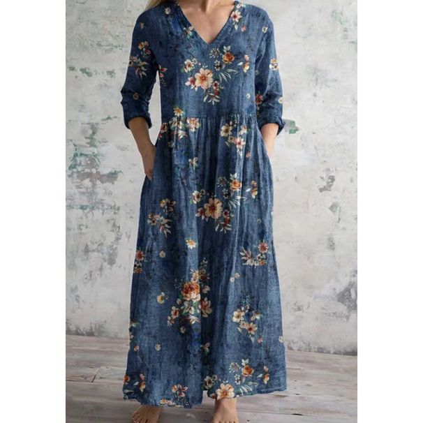 Women's Summer Printed Casual Loose Dress Urban Cross Border Trade European American Style_ecoleips.com