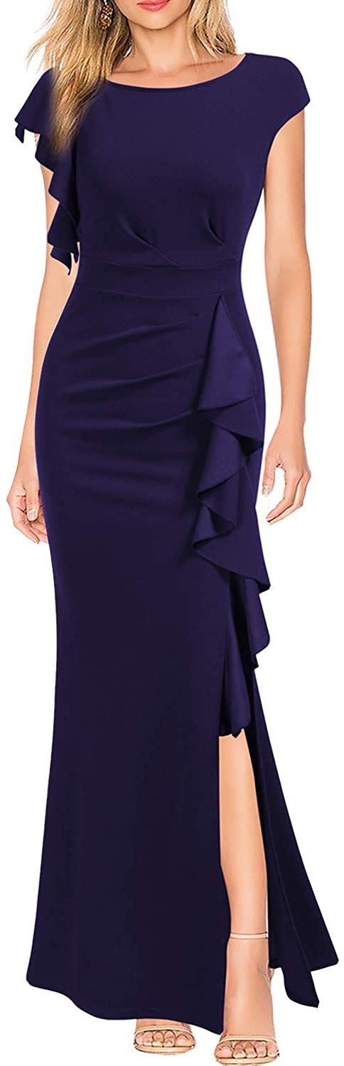 Women's Clothing Temperament Commuter Banquet Evening Dress Ruffled Fishtail Long Skirt_ecoleips.com