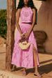 Women's Fashion Lace Sleeveless Short Skirt Pocket INS Casual Loose Vacation Two-piece Dress_ecoleips.com