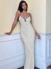 Hugcitar Sleeveless Slips Backless Patchwork Lace Up Cut Out Elegant Sexy Maxi Prom Dress 2023 Women Fashion Beach Party Outfit_ecoleips.com