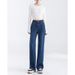 Four-way Stretch Straight-leg Jeans For Women, 2025 New Model, Narrow Wide-leg Floor-length Pants, High-waisted And_ecoleips.com