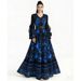 Women's Clothing Retro Print Dress With Flared Sleeves Long Sleeves V Neck Beaded Waist Cinching Slimming A Line Skirt For Women_ecoleips.com