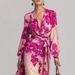 Elegant Style Printed Chiffon Long Dress V Neck Tie Waist Elegant Classy Spring New Style Long Sleeved_ecoleips.com