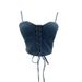 Women's Clothing Real Shot With Chest Pads And Adjustable Shoulder Straps Outer Wear Denim Vest With Bow Tie Short Sling Tube Top_ecoleips.com