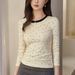 #High Quality Products # Cute And Playful Polka Dot T-Shirt Women With Long Sleeves For Autumn 2025, New Color Blocking_ecoleips.com