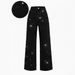 Aria Basics Cross-border European And American Best-selling Casual Straight-leg Jeans For Women, Loose-fitting,_ecoleips.com