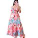 2025 New Cross-Border Spring/Summer European And American Women's Dress, Off-Shoulder Floral Print Long Fairy Dress_ecoleips.com