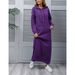 Oversized Hooded Sweater Dress – Plush Fleece-Lined Long Tunic With Pockets (10 Colors, S-5xl) Stealthy Warmth_ecoleips.com