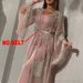 Women's Gold Stamped Evening Dress - Elegant Long Swing Dress With Shawl For Banquet & Special Occasions_ecoleips.com