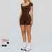 Women's Clothing Women's Color Blocked Nude Feel Bodysuit Hollowed Out Back Tight Fitting Sportswear For Running Exercise Yoga_ecoleips.com