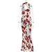 Spring/Summer Sexy Slim-Fitting Dress for Women with Spaghetti Straps Backless Design Deep V-Neck Print European American Style_ecoleips.com