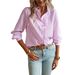 European And American Long Sleeved Shirt Women Temperament Commuter Top_ecoleips.com