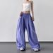 Summer American Retro Ice Silk Draped Lazy Style Yamamoto Floor-Length Women Versatile Wide-Leg Casual Pants_ecoleips.com