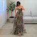 Women's Clothing New Women's Mesh Printed Backless Suspender Dress Light Luxury Temperament Party Evening Dress_ecoleips.com