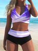 Aria Basics Women's Cross-Border Sexy European And American Hot Girl Striped Print Two-Piece Bikini Swimsuit_ecoleips.com