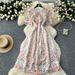 Women's Lace Print Dress Hollow-Out Design Slimming round Neck Short Sleeve Midi Versatile Color Palette_ecoleips.com
