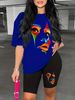 Summer Women's Casual Fashion Creative Portrait Print Loose T-shirt+shorts Two-piece Sportswear Suitable For Daily Wear-83_ecoleips.com