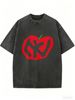 Women's Classic Washed Tee, Loose Fit Streetwear Top For Daily Outfits_ecoleips.com