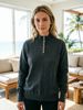 Women Lightweight Breathable Thin Knit Sweater, Mock Neck Half Placket Button Long Sleeve Cuff Buttons Slim Fit Casual Commuter Knitted Top_ecoleips.com