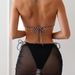 Women's Clothing Color Split Swimsuit Lace Up Bikini Sexy Three Piece Suit Ins Internet Celebrity Bikini_ecoleips.com