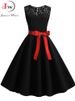Blue Lace Patchwork Summer Dress Women Elegant Vintage Party Dress Casual Office Ladies Work Dress_ecoleips.com