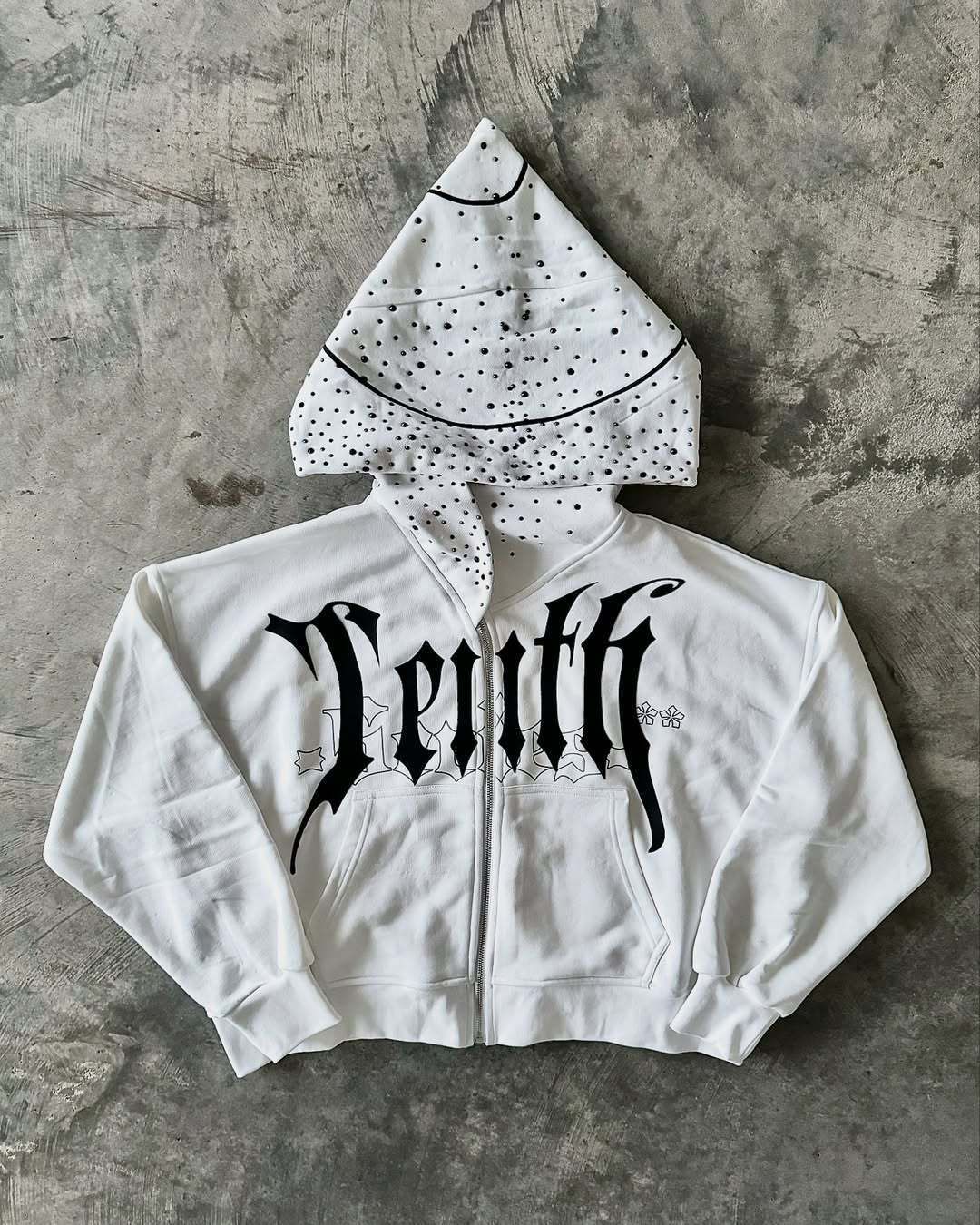 Women's Clothing Edgy Zip-Up Hoodie – Gothic Diamond Print Unisex Streetwear"_ecoleips.com