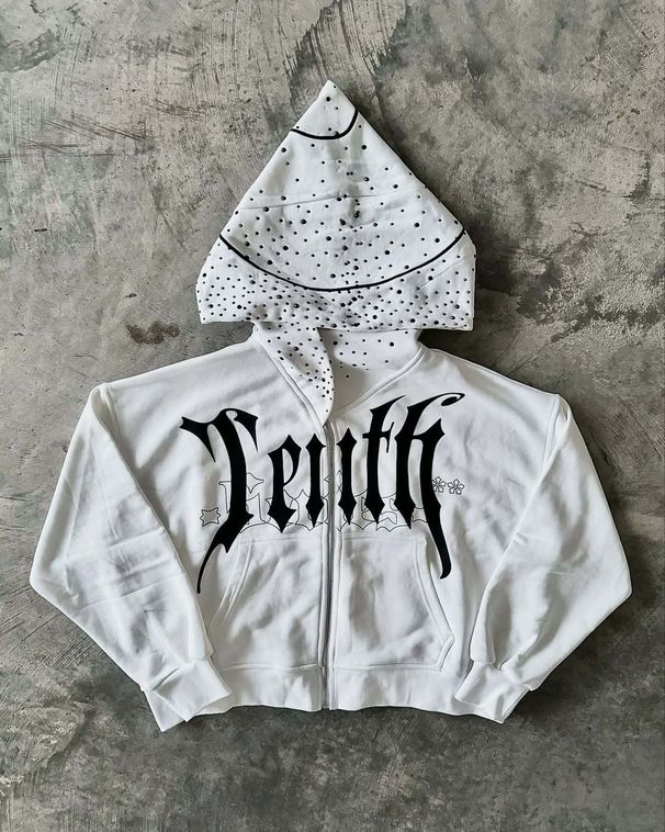 Women's Clothing Edgy Zip-Up Hoodie – Gothic Diamond Print Unisex Streetwear"_ecoleips.com
