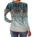 2022 Autumn And Winter New Women's Long Sleeve Printed Ethnic Fashion T-shirt Women_ecoleips.com