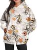 Autumn New Women's Camo Maple Leaf Print Extra Large Sports Hoodie With Pocket Rest_ecoleips.com