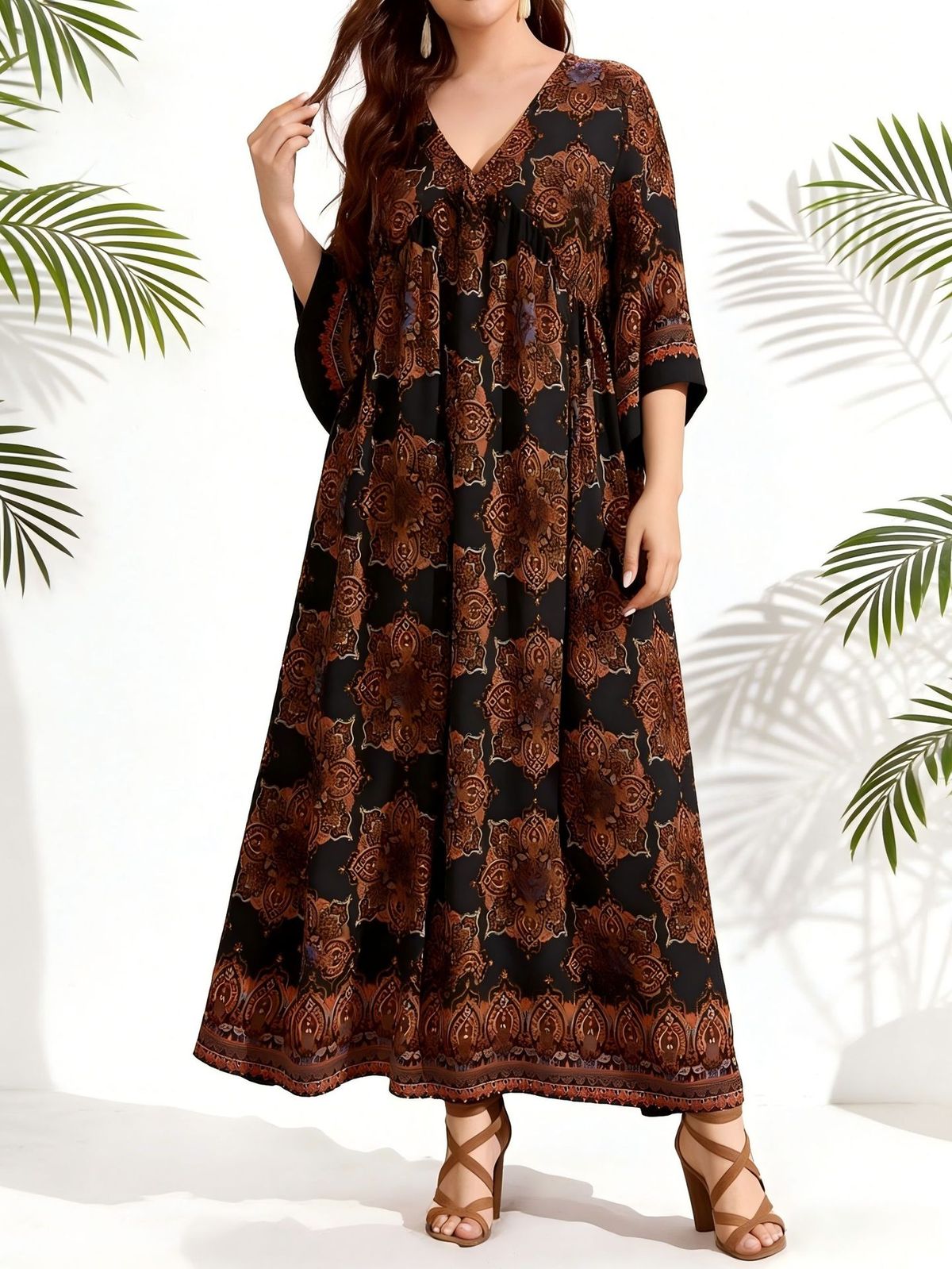 Cross-border Middle Eastern Arabic Style Plus-size Dress| Breathable, Flowing, Atmospheric Combat Garment_ecoleips.com