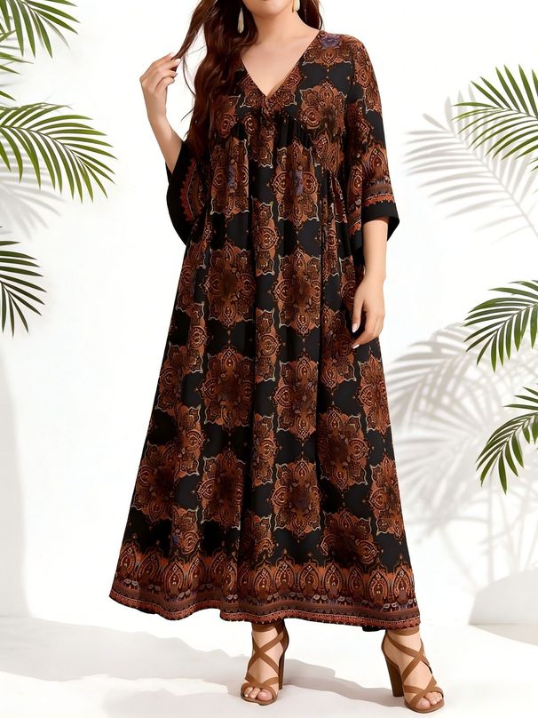 Cross-border Middle Eastern Arabic Style Plus-size Dress| Breathable, Flowing, Atmospheric Combat Garment_ecoleips.com