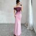 Women's Clothing Fashion Short Sleeve Off The Shoulder Gradient Bodycon Long Dress For Formal & Casual For Women_ecoleips.com