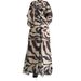 Women's Clothing New Chiffon Print Long Fashionable And Elegant Belted Dress_ecoleips.com
