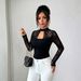 Women's Casual Long Sleeve T-Shirt Top Lace Hollow out Patchwork Design Autumn New Arrival Cross Border for Europe And America_ecoleips.com