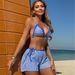 Women's Tie-Front Bikini Set 3-Piece – Adjustable Halter & High-Cut Bottom For Pool & Beach_ecoleips.com