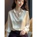 European American Design, Niche Professional Style, High-end Luxury, Vintage Unique And Exquisite Purple Shirt Top For_ecoleips.com