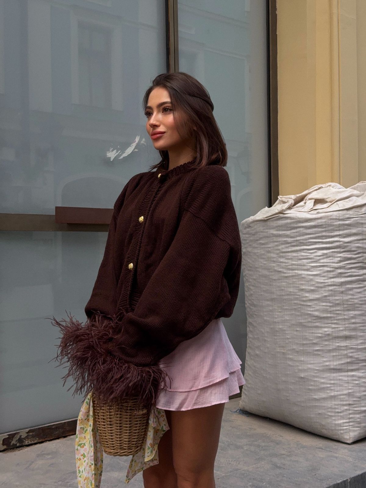 Cozy Knit Cardigan With Furry Cuff Details – Soft Oversized Open Front Sweater For Women, Fall Layering Essential_ecoleips.com