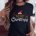Cross-border Wholesale Merry Christmas Tree Santa Claus Simple And Stylish Plus-size Trendy Women's T-shirt_ecoleips.com
