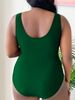 Aria Basics New Cross-border Plus-size Slimming Swimsuit For Curvy Women, Solid Color, Sexy European And American Style_ecoleips.com