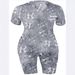 Women's Printed Sportswear Set Short Sleeved Round Neck Casual Two Piece Energetic Autumn Winter Shorts_ecoleips.com