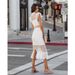 Women's Clothing sexy see-through lace dress INS casual ruffle sleeve dress _ecoleips.com