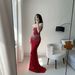 Luxury High-End Strapless Mermaid Gown Heavily Embellished with Rhinestones Fitted Sexy Birthday Evening Socialite Dress_ecoleips.com