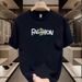 Men's Pure Cotton T-Shirt Summer Trendy Round Neck Short Sleeved Printed Loose Fit Instagram Style_ecoleips.com