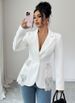 2026 Autumn New Contrasting Lace Waist Slim A-shaped Women's Blazer_ecoleips.com