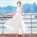 Bohemian Long Beach For Women Summer 2025 New Style Seaside Vacation Red Blue Chiffon Dress_ecoleips.com